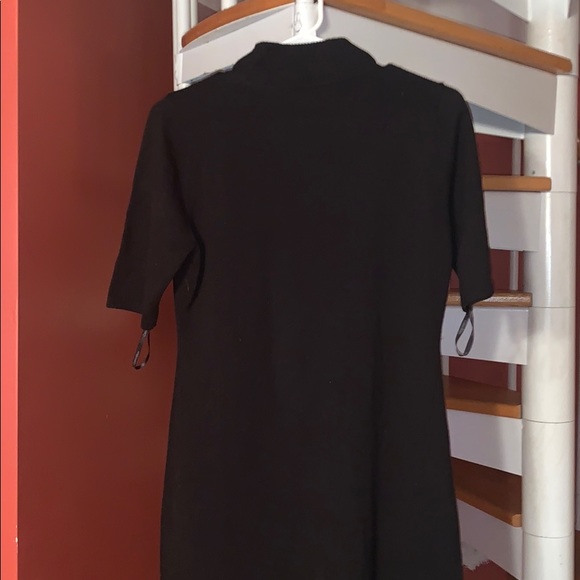 CK Sweater Dress w Mock Turtle Neck Suede Pockets - Picture 5 of 6